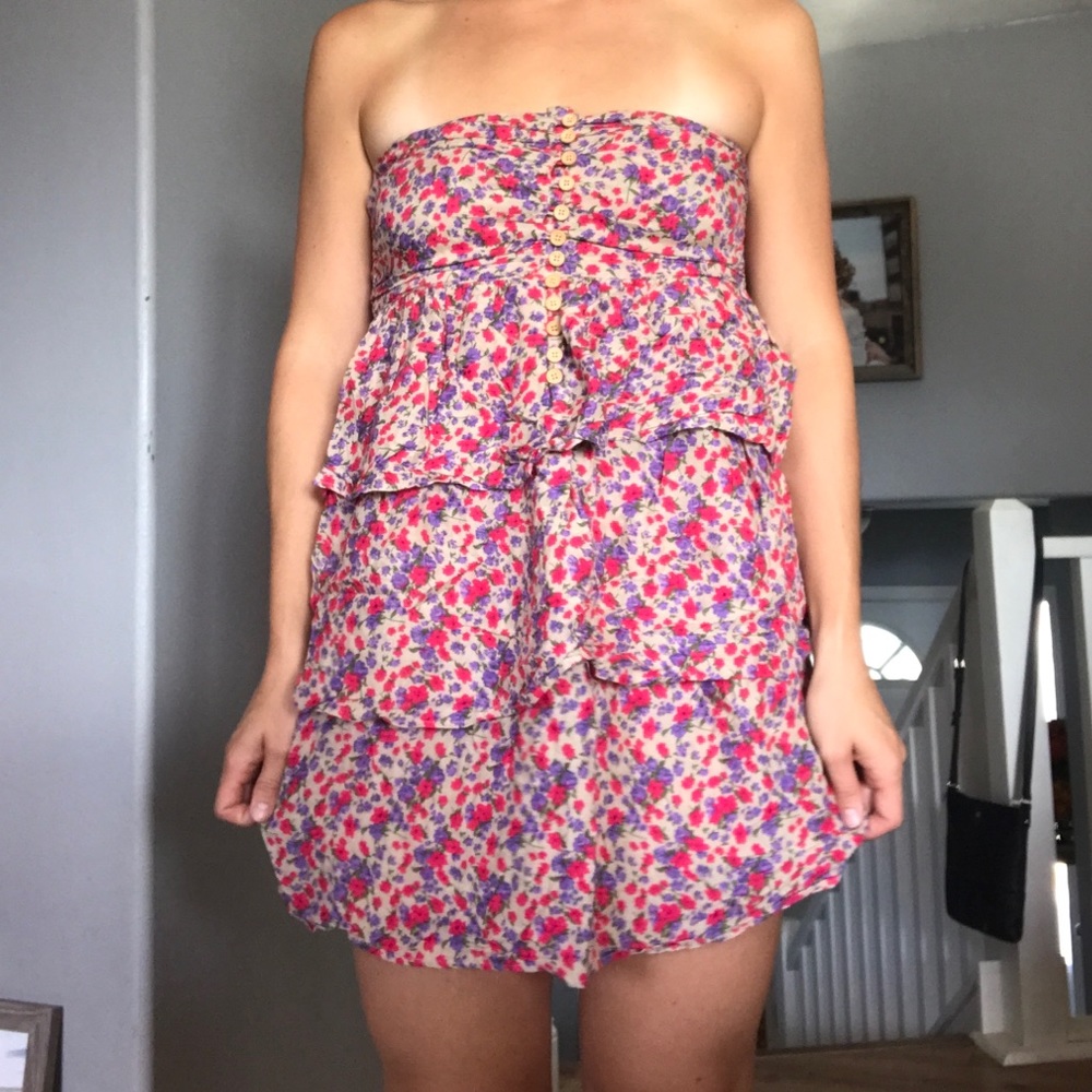 Strapless fun Floral dress
